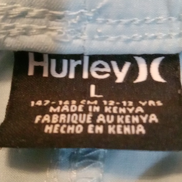 Hurley Light Blue Boy's Shorts L - Picture 5 of 7